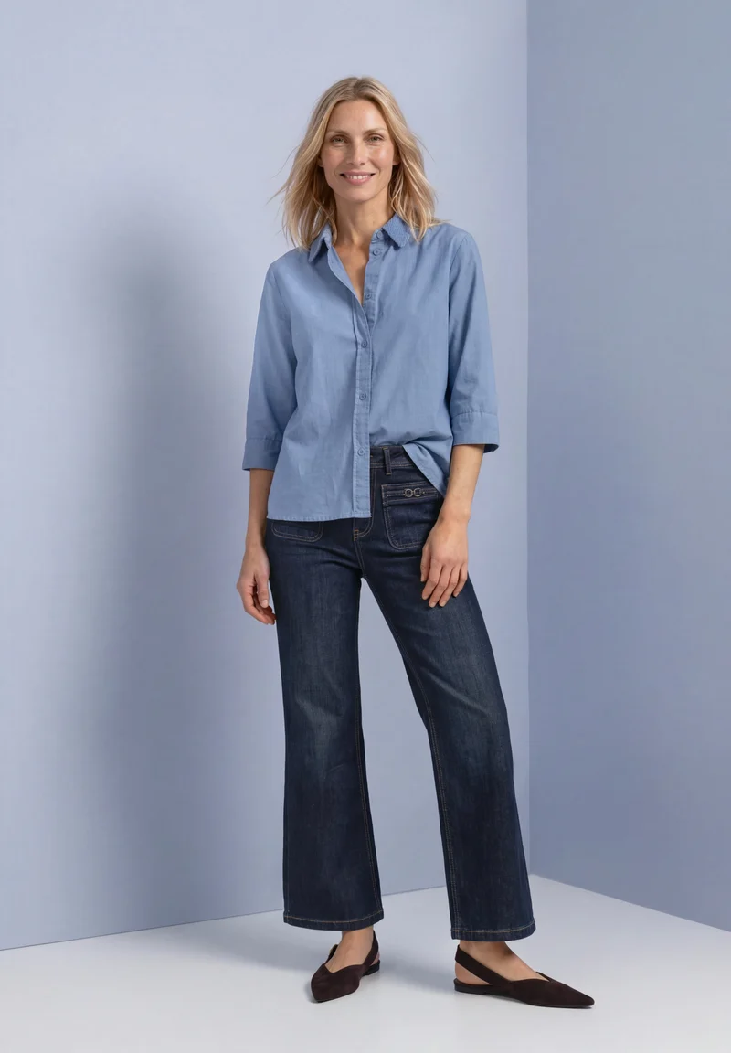 LTD QR Corduroy Mix shirtcolla, northern blue