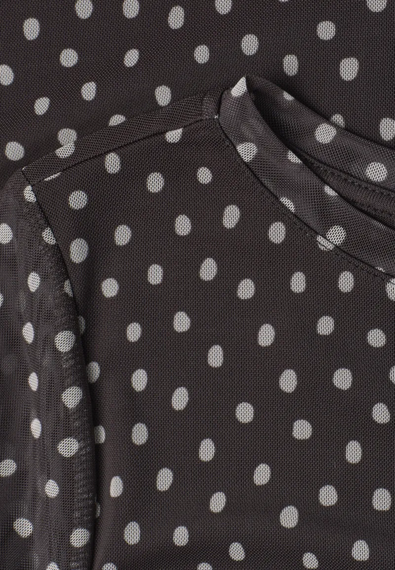 LTD QR printed mesh shirt w.3/, black coffee