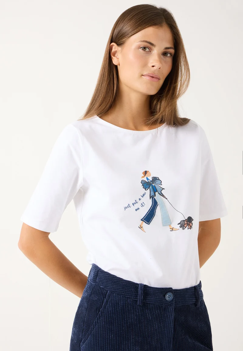 Shirt with Placement Print, white
