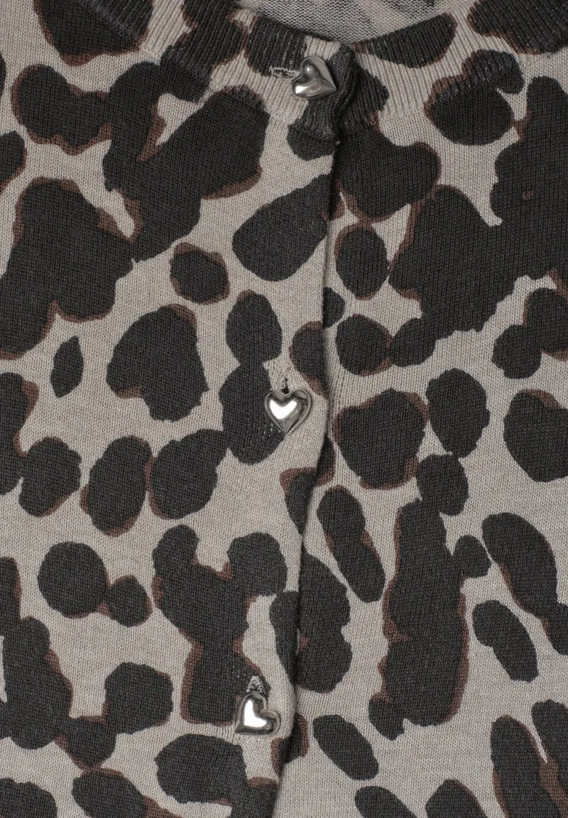 LTD QR Studio_Printed cardigan, light biscuit sand mel.