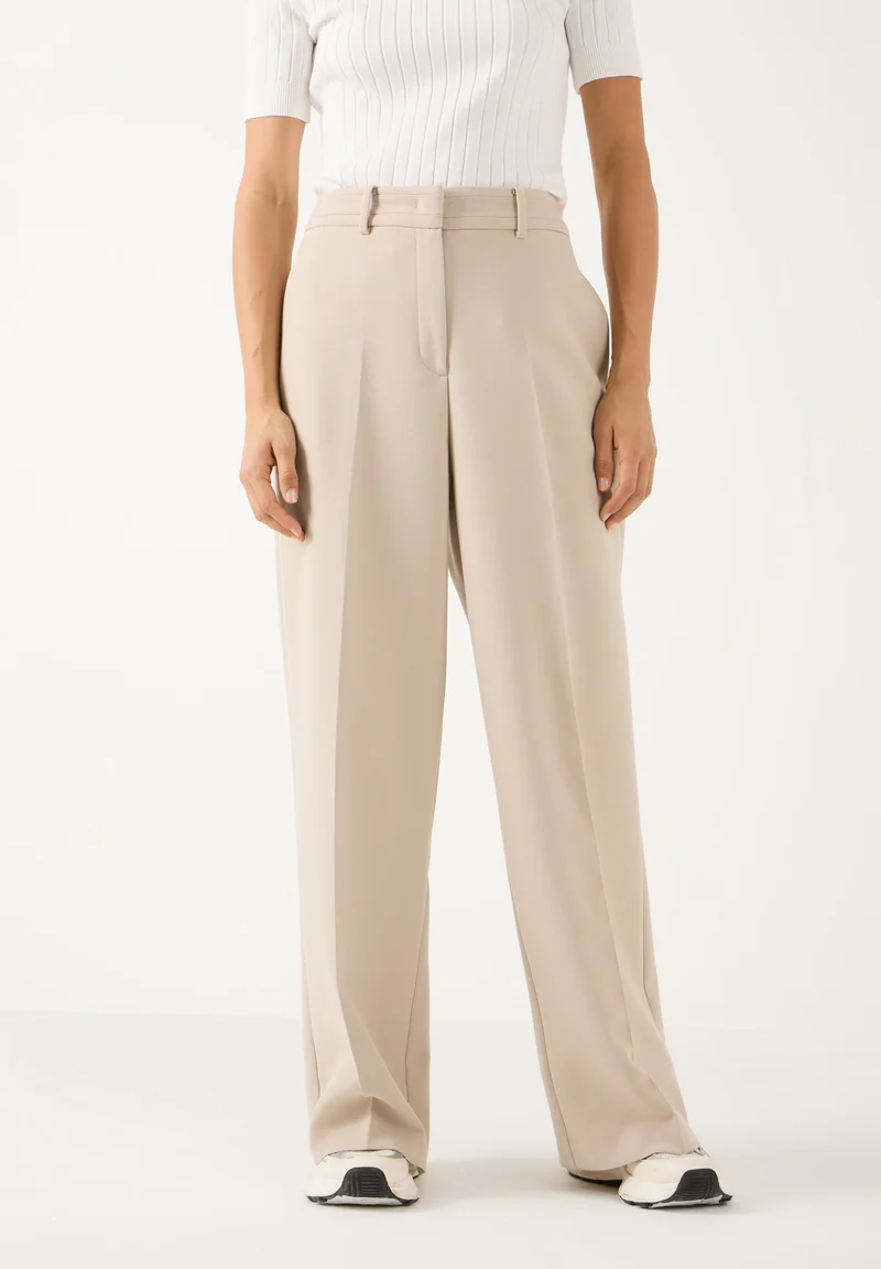 Double Wide Leg Pants, pale stone