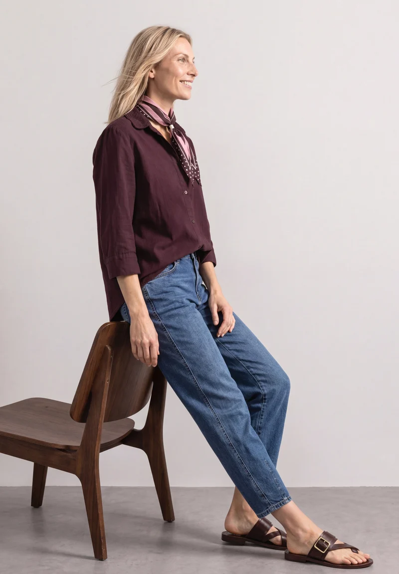 LTD QR Corduroy Mix shirtcolla, rustic rouge