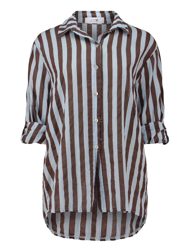 LS C BL Mo44ria, cocoa/lblue stripe