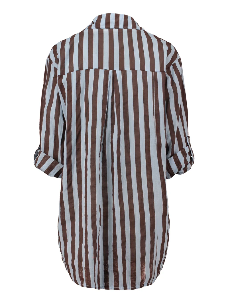 LS C BL Mo44ria, cocoa/lblue stripe