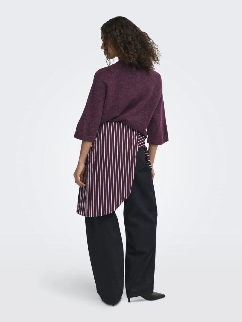 ONLSIMONI 3/4 PULLOVER KNT NOOS, Mauve Wine/MELANGE