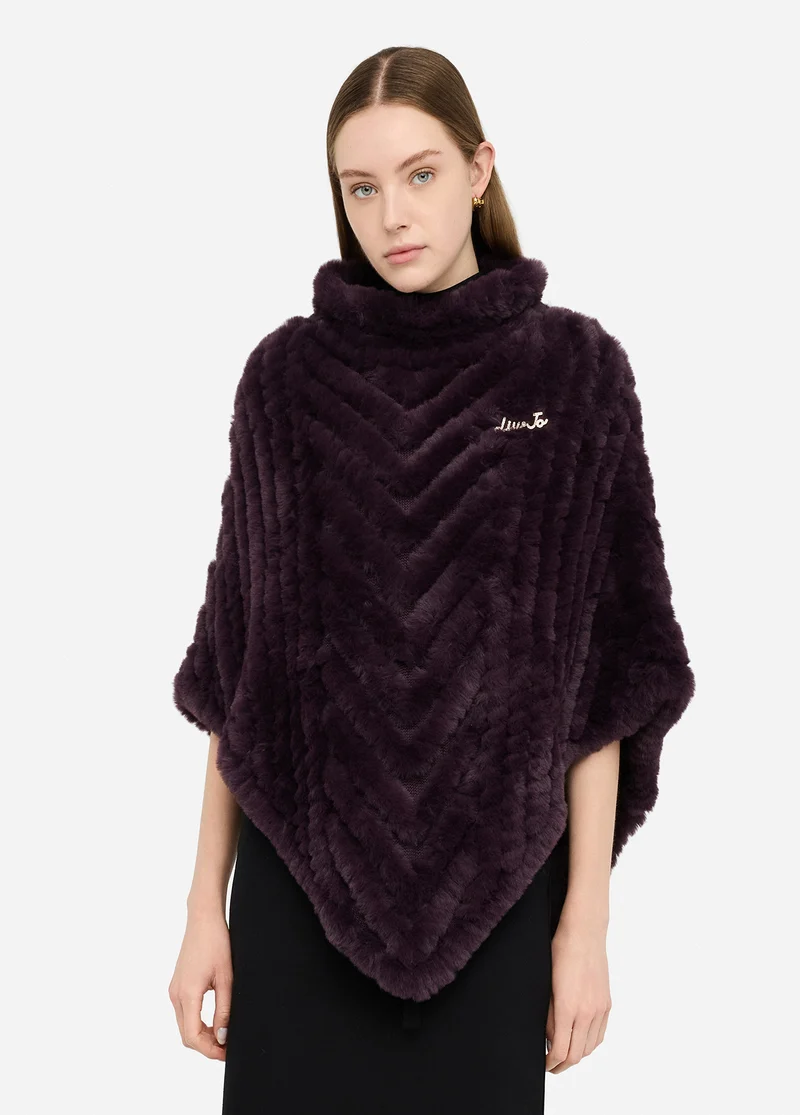 Faux Fur Poncho