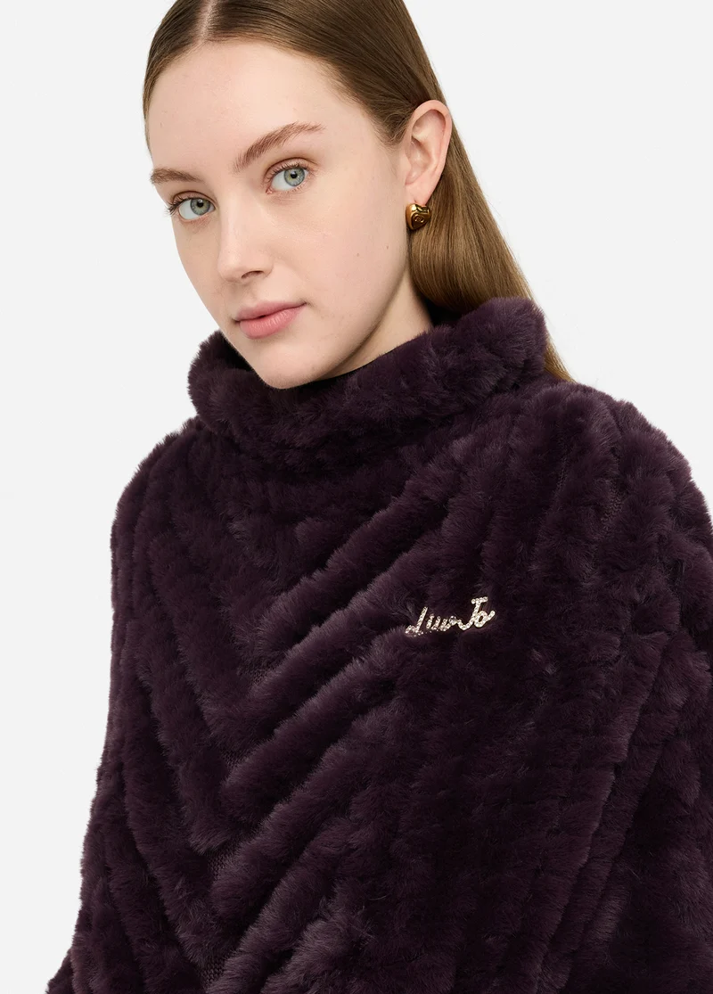 Faux Fur Poncho