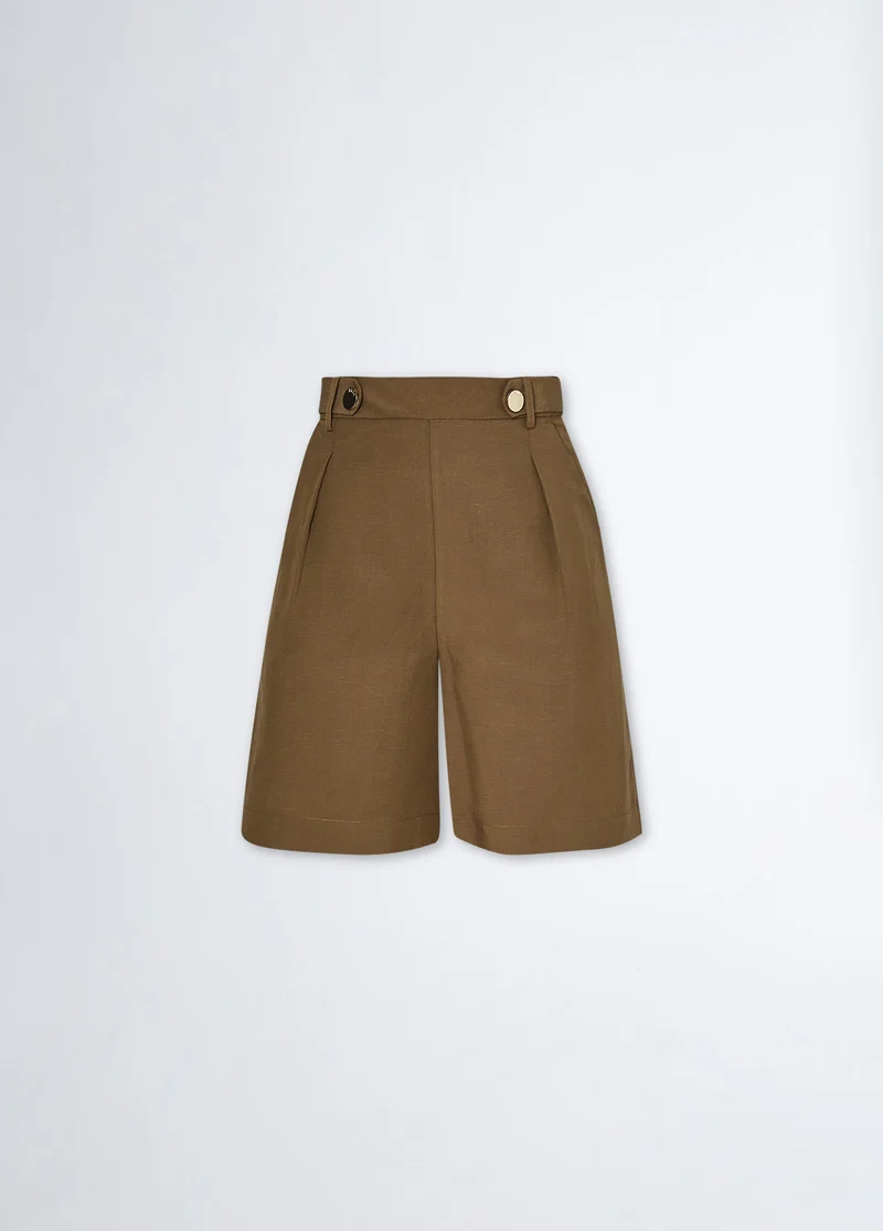 Linen Blend Bermuda Shorts