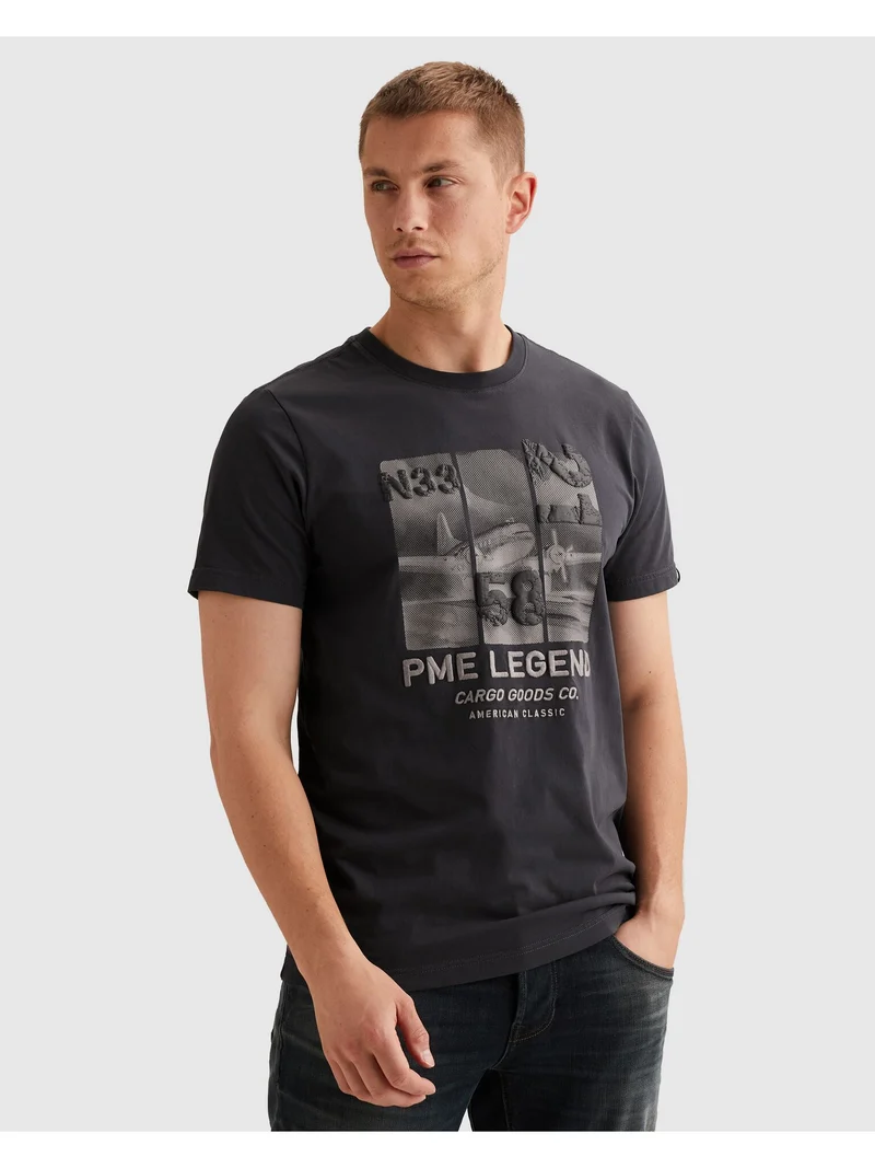 Short sleeve r-neck single jersey, Graphite