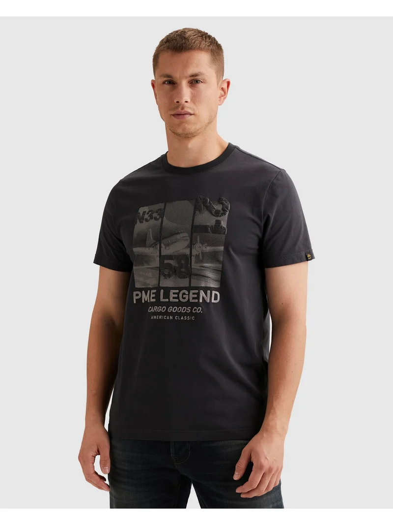 Short sleeve r-neck single jersey, Graphite