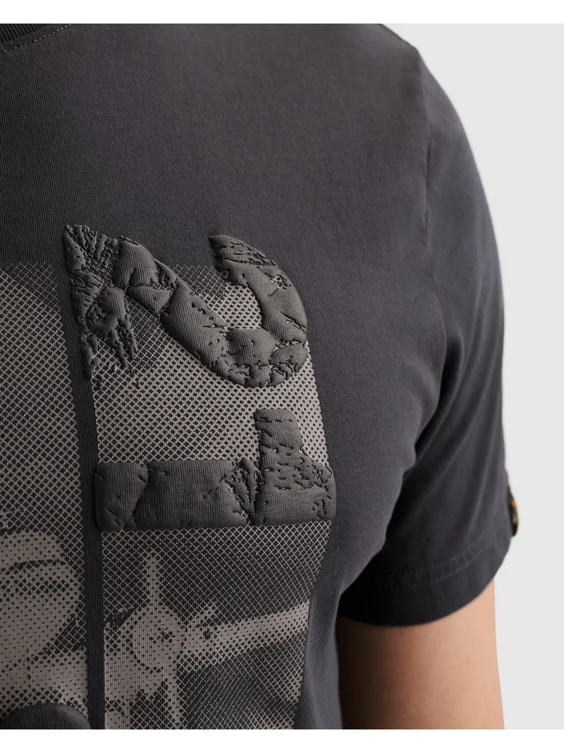 Short sleeve r-neck single jersey, Graphite