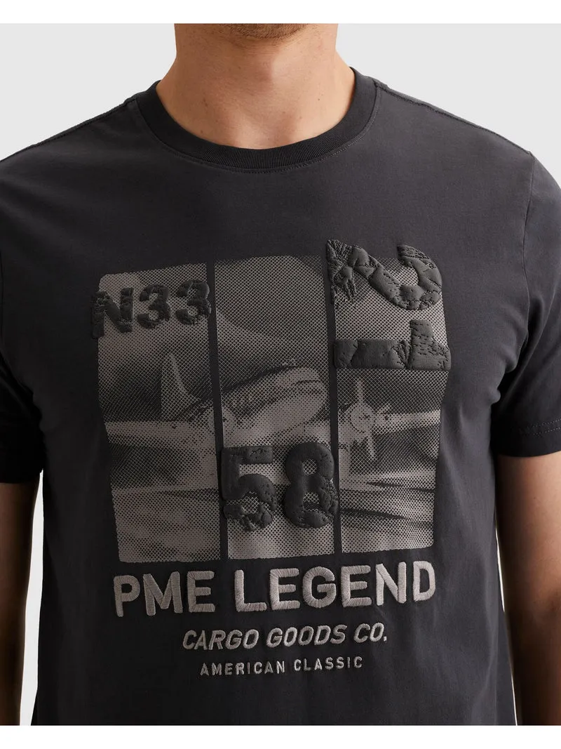 Short sleeve r-neck single jersey, Graphite