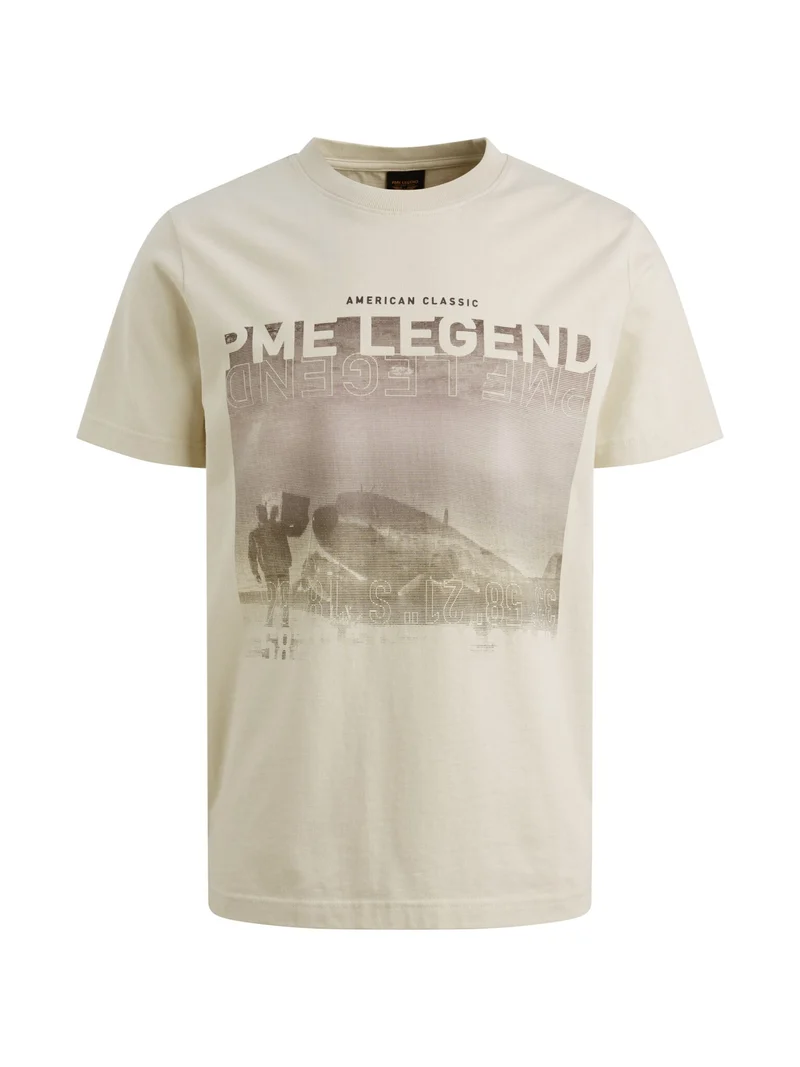 Short sleeve r-neck heavy jersey f, Bone White