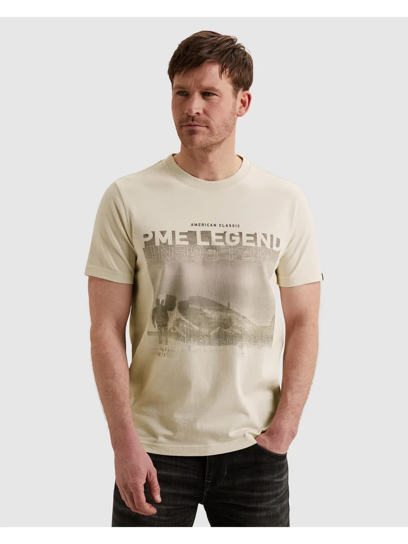 Short sleeve r-neck heavy jersey f, Bone White