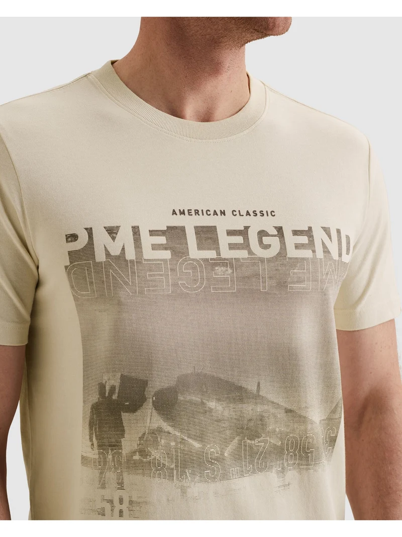 Short sleeve r-neck heavy jersey f, Bone White