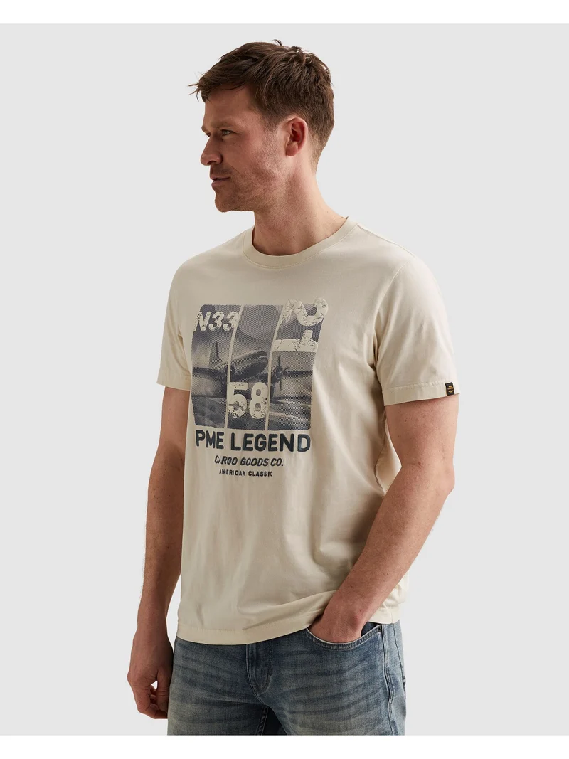 Short sleeve r-neck single jersey, Bone White