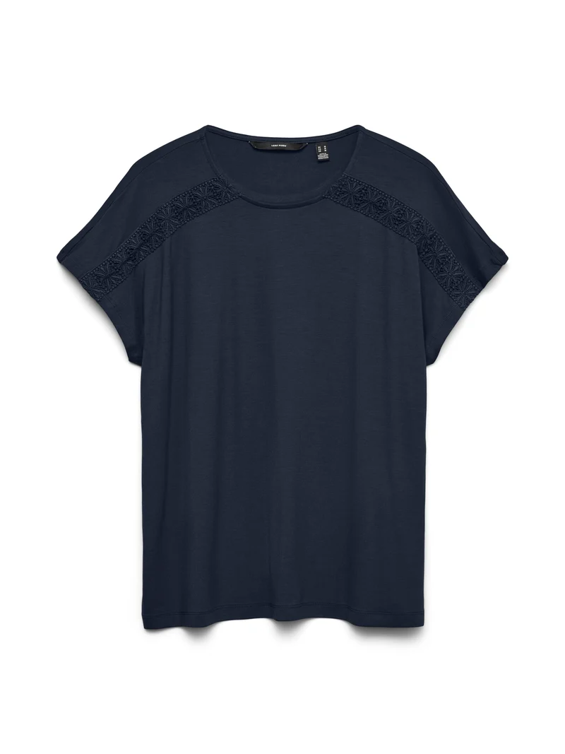 VMGINA SS O-NECK TOP JRS GA, Navy Blazer