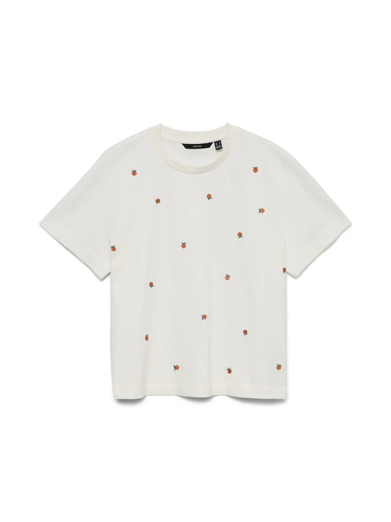 VMSOLA METTE SS TOP BOX JRS, Snow White/PEACH