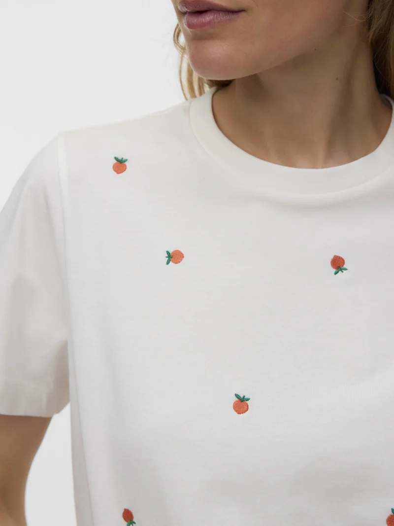 VMSOLA METTE SS TOP BOX JRS, Snow White/PEACH