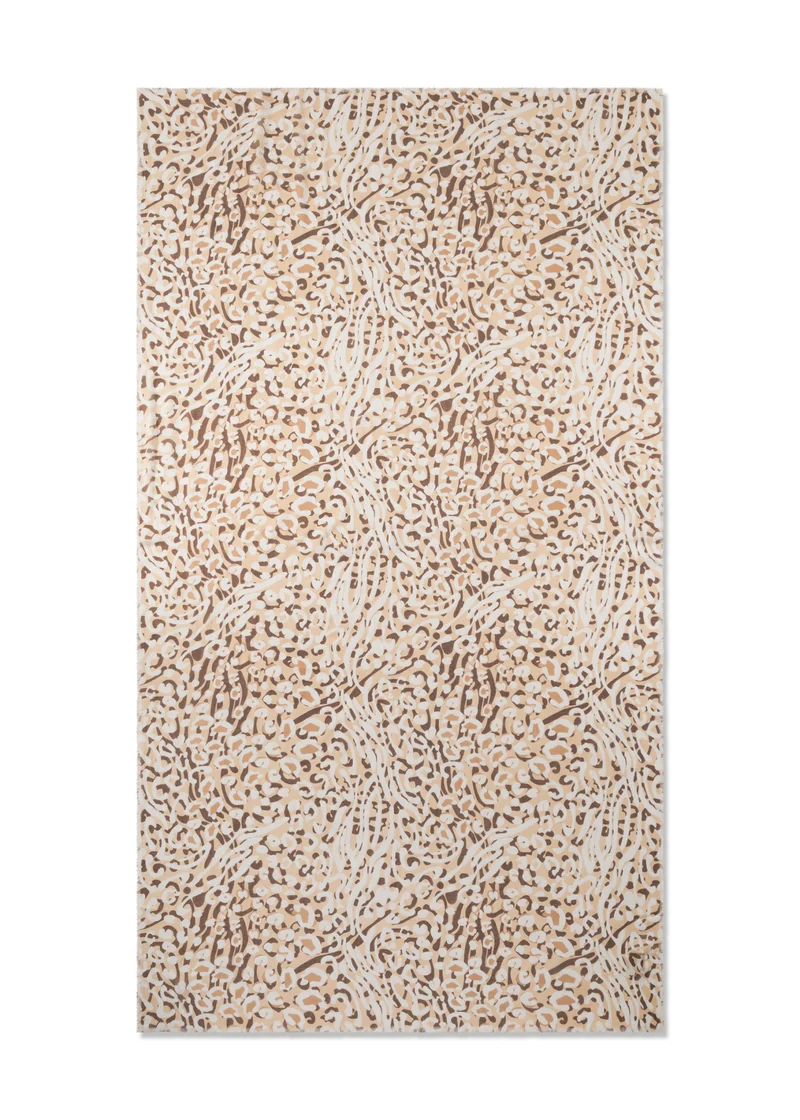 PRINTED SCARF BAMBOO LEO beige-100X190CM, beige