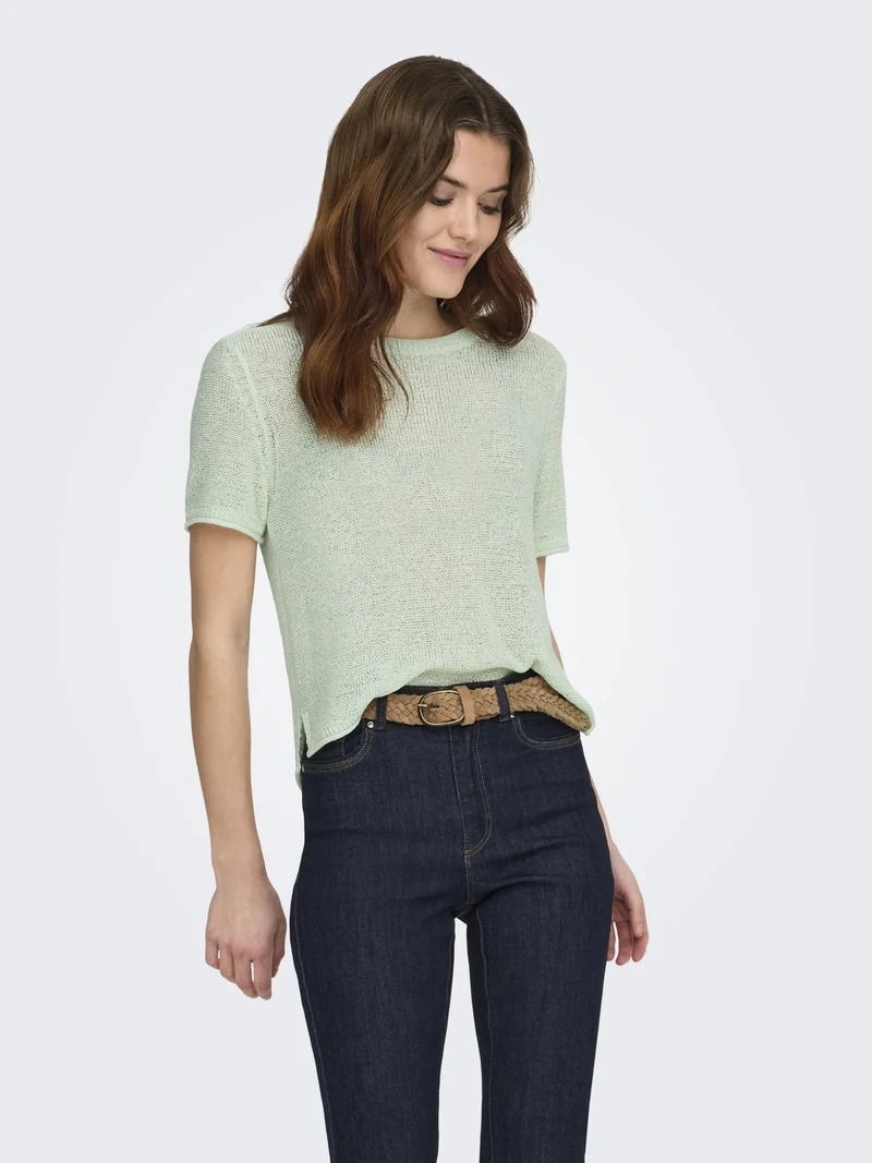 ONLSUNNY S/S PULLOVER KNT NOOS, Green Lily