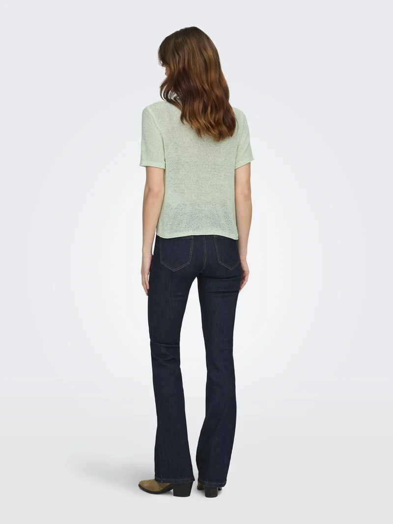 ONLSUNNY S/S PULLOVER KNT NOOS, Green Lily