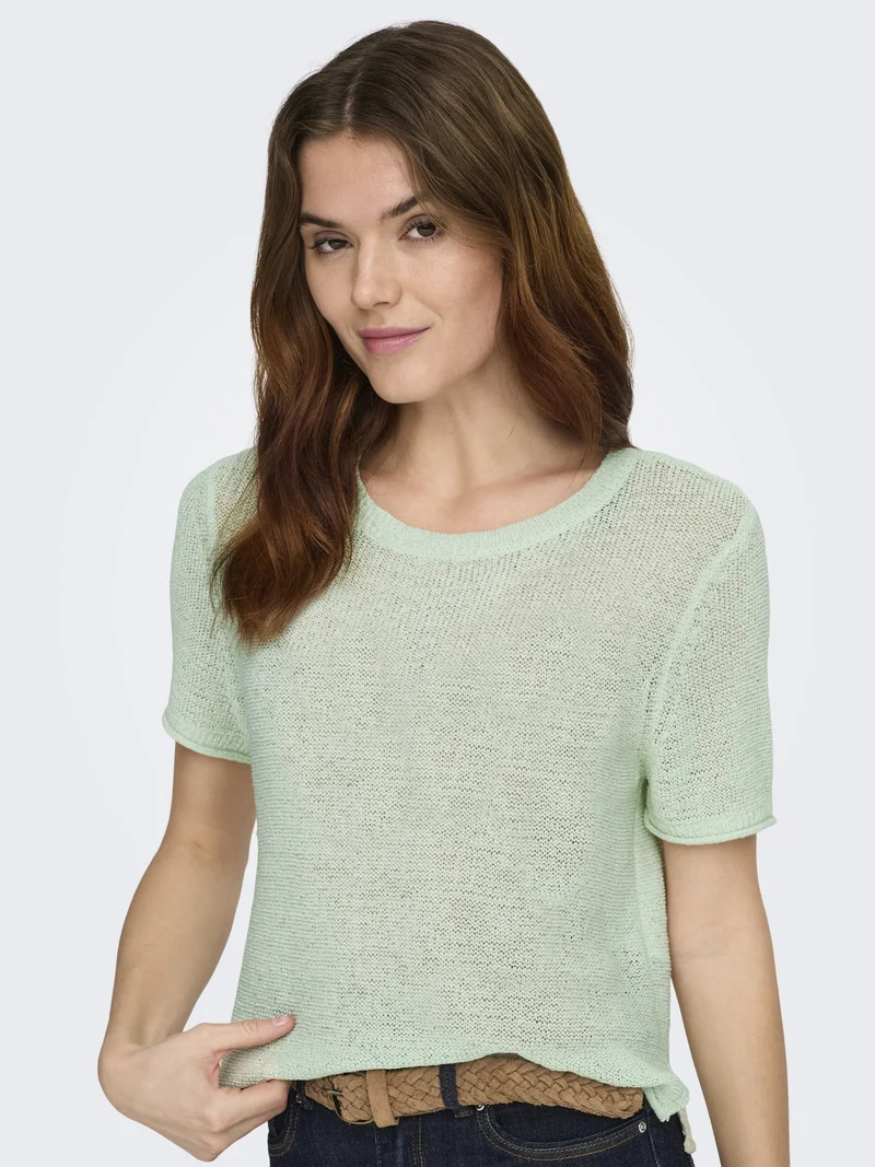 ONLSUNNY S/S PULLOVER KNT NOOS, Green Lily