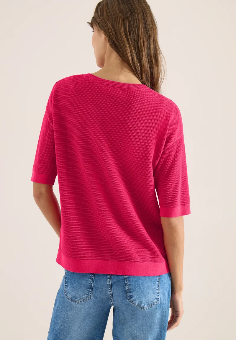 Structured short sleeve, beetroot pink