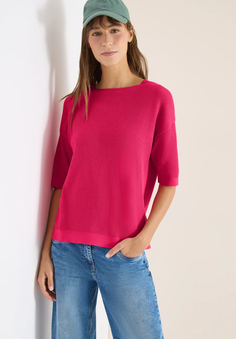 Structured short sleeve, beetroot pink