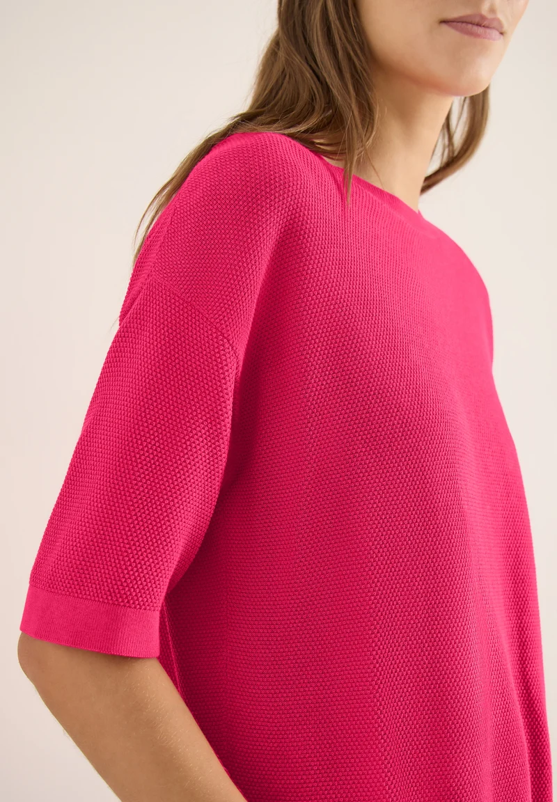 Structured short sleeve, beetroot pink
