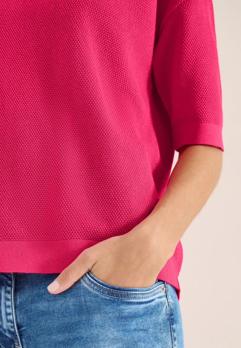 Structured short sleeve, beetroot pink