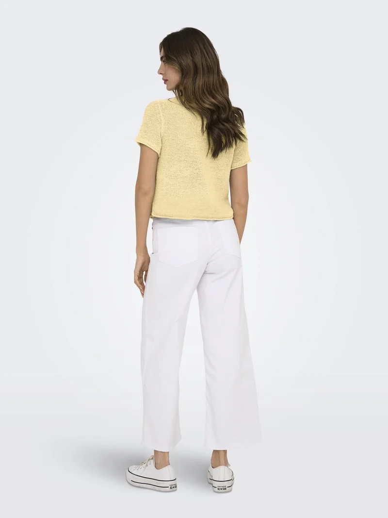 ONLSUNNY S/S PULLOVER KNT NOOS, Double Cream