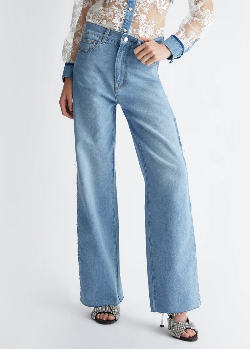 Straight-Leg Jeans with Lace