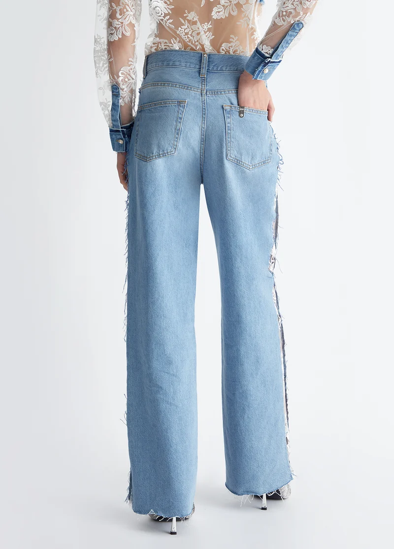 Straight-Leg Jeans with Lace