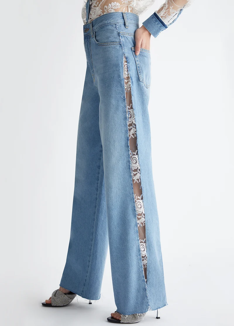 Straight-Leg Jeans with Lace