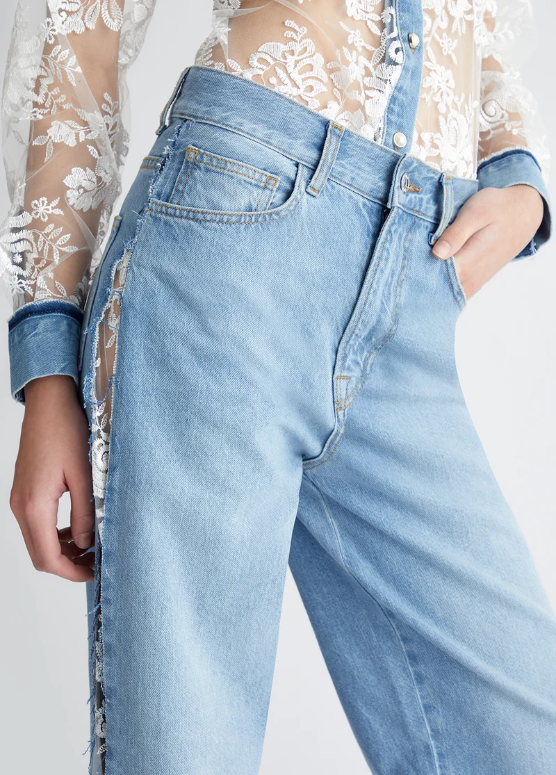 Straight-Leg Jeans with Lace