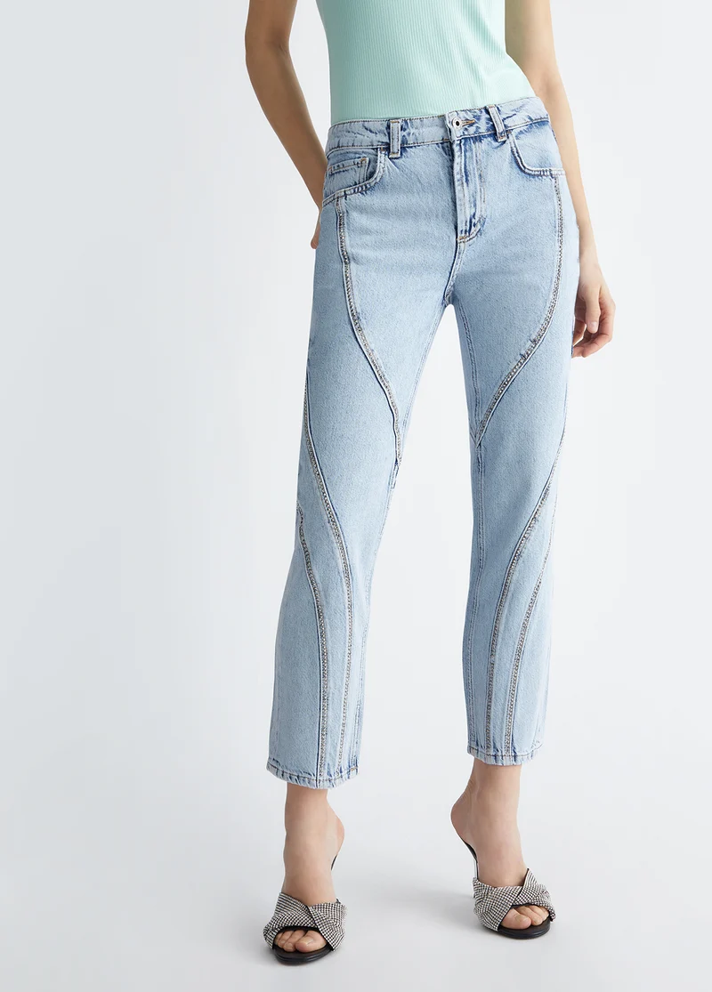 Straight-Leg Jeans with Studs