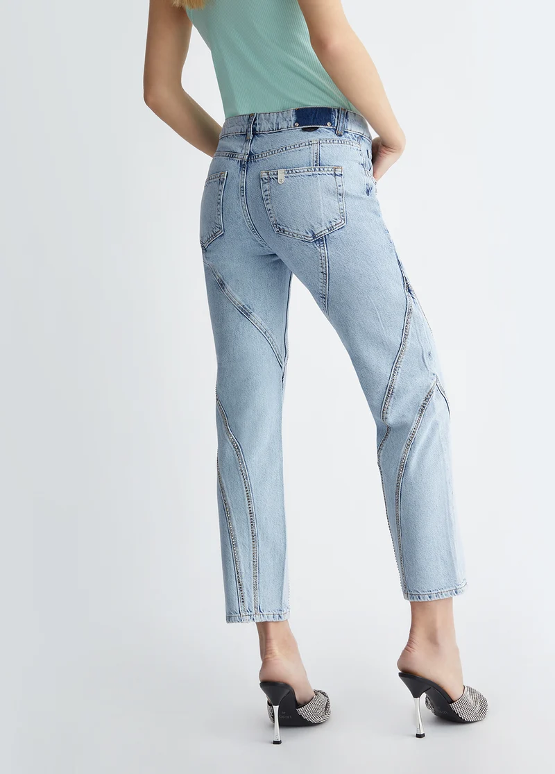 Straight-Leg Jeans with Studs