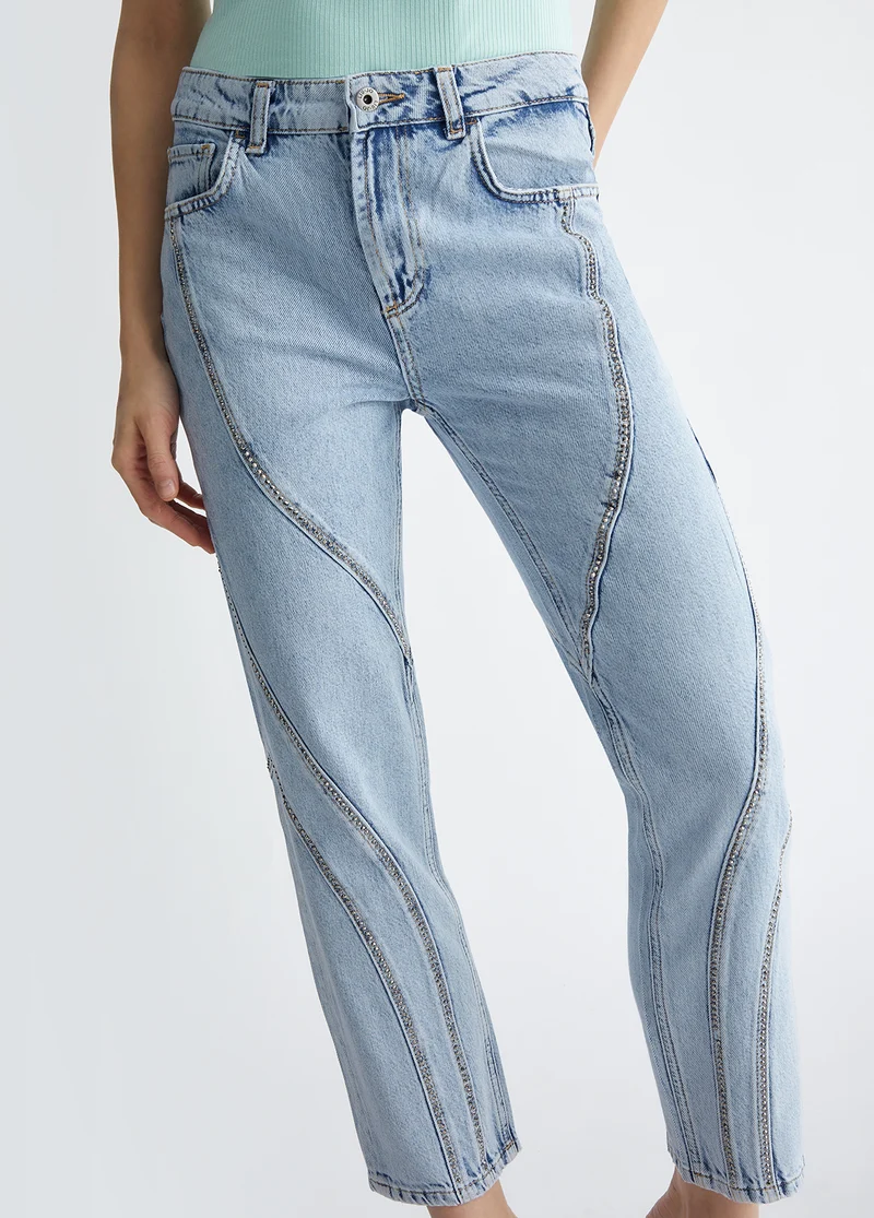 Straight-Leg Jeans with Studs