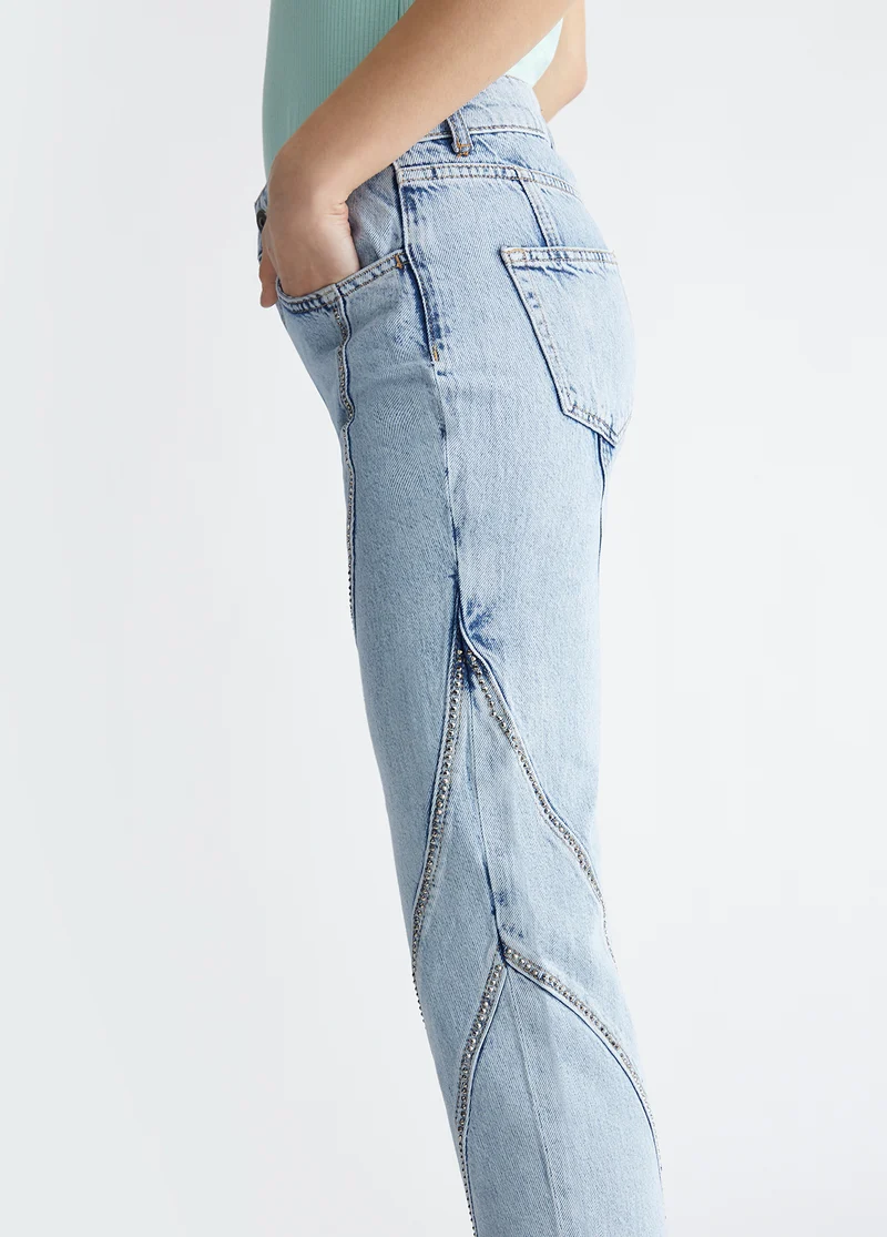 Straight-Leg Jeans with Studs