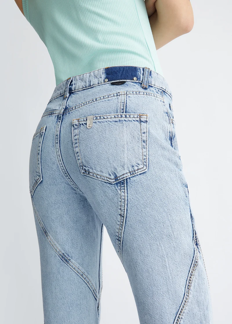 Straight-Leg Jeans with Studs