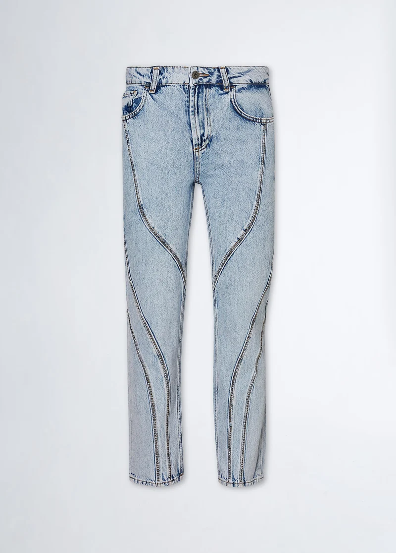 Straight-Leg Jeans with Studs