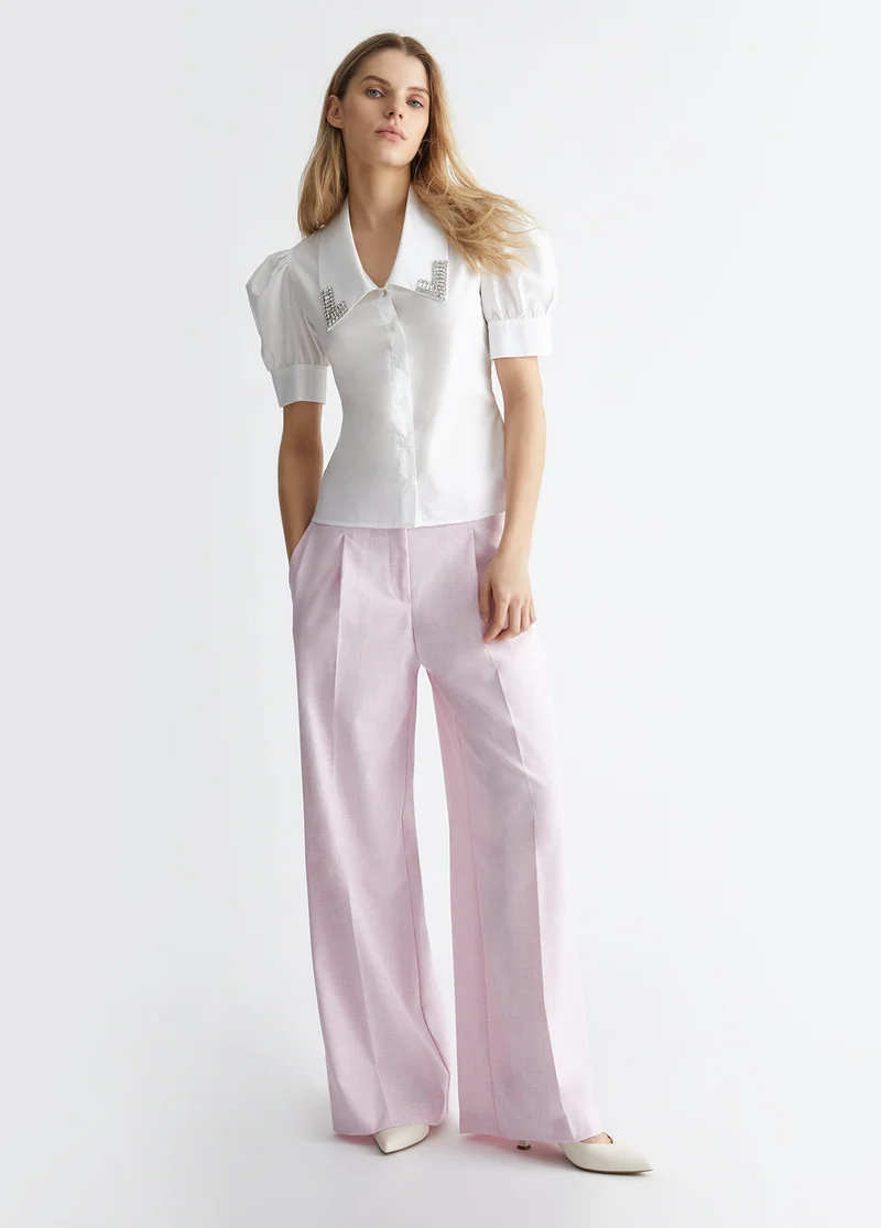 Palazzo Trousers in Twill