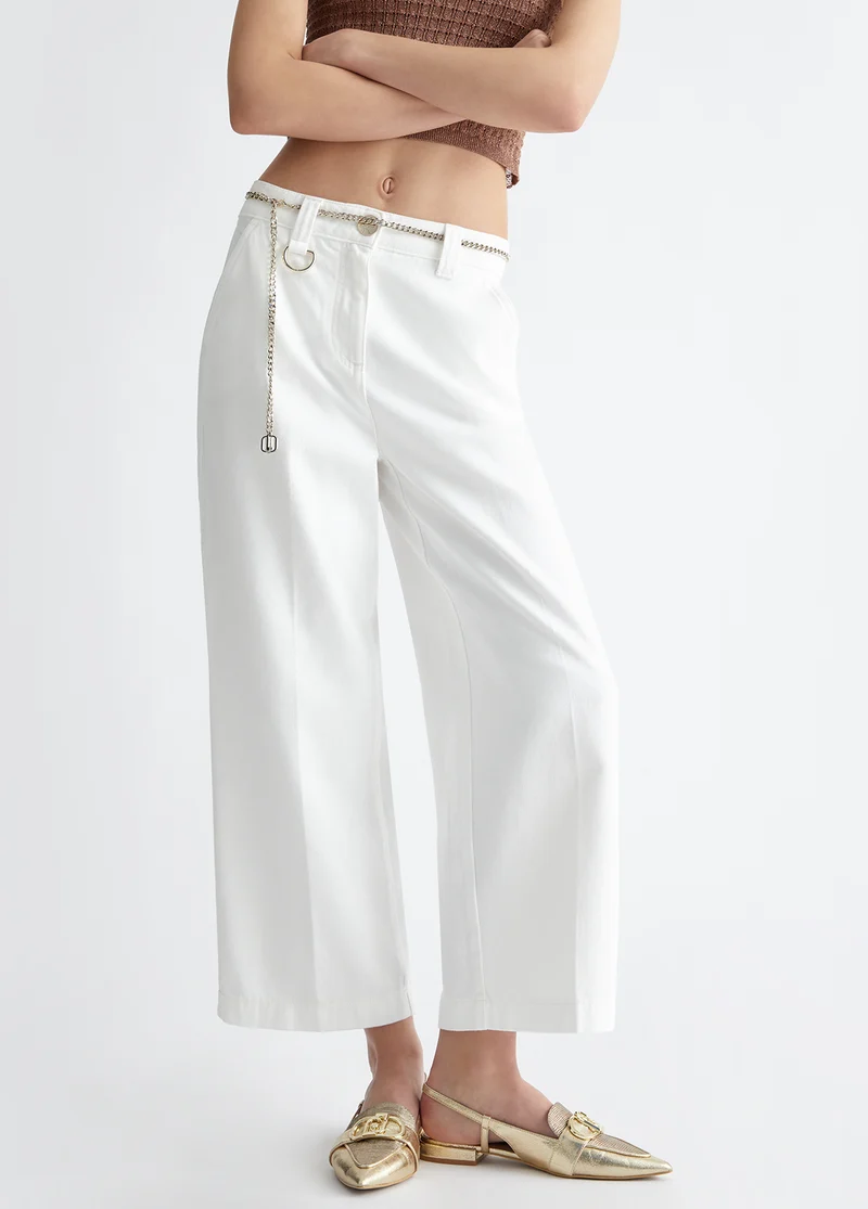 Cropped Straight-Leg Trousers