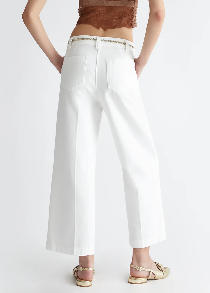 Cropped Straight-Leg Trousers