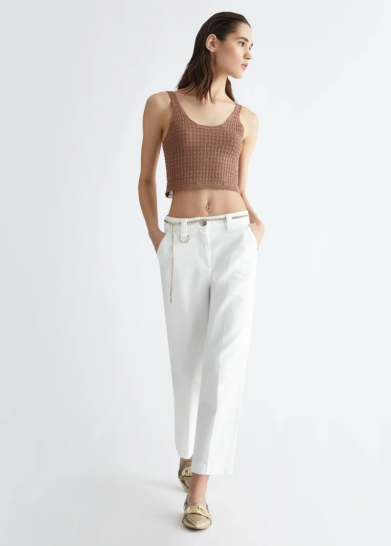 Cropped Straight-Leg Trousers