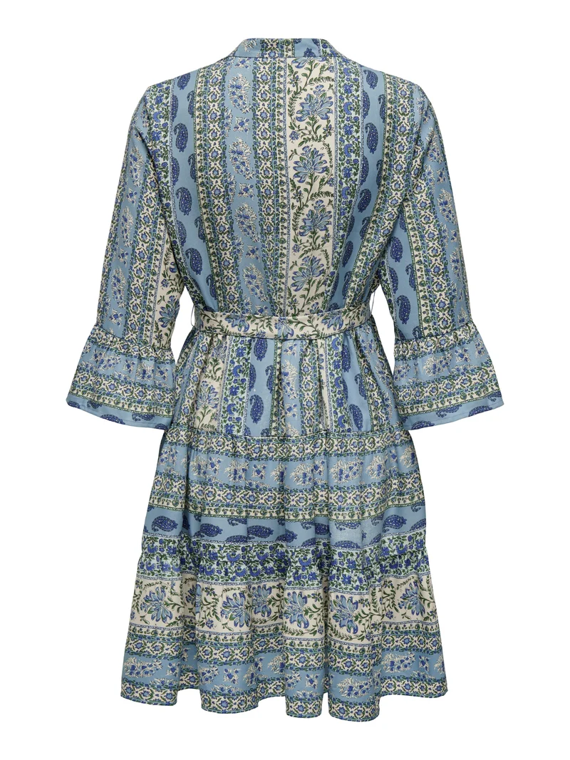 ONLSINA LIFE 3/4 SHORT DRESS NOOS W, Cloud Dancer/SINA PAISLEY