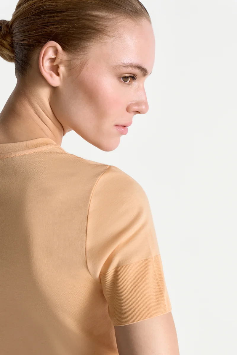 T Fineknit Shirt, soft papaya