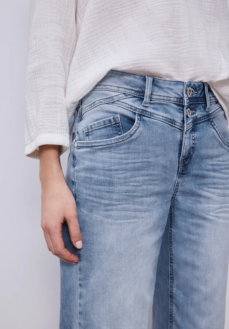 QR Style Emee Wide Leg,hw,ligh, light blue wash
