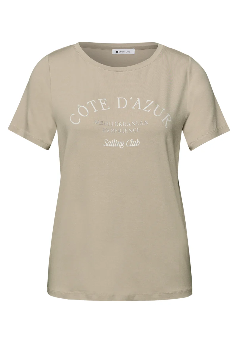 LTD QR wording print shirt, cobble stone